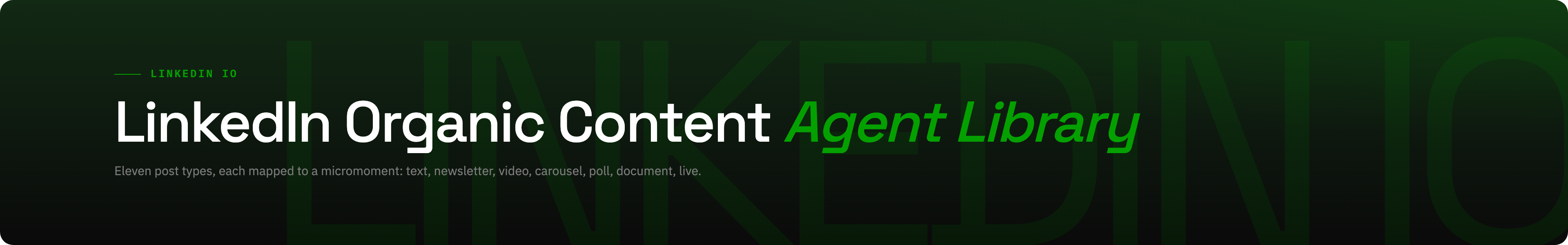 LinkedIn Organic Content colour / dark