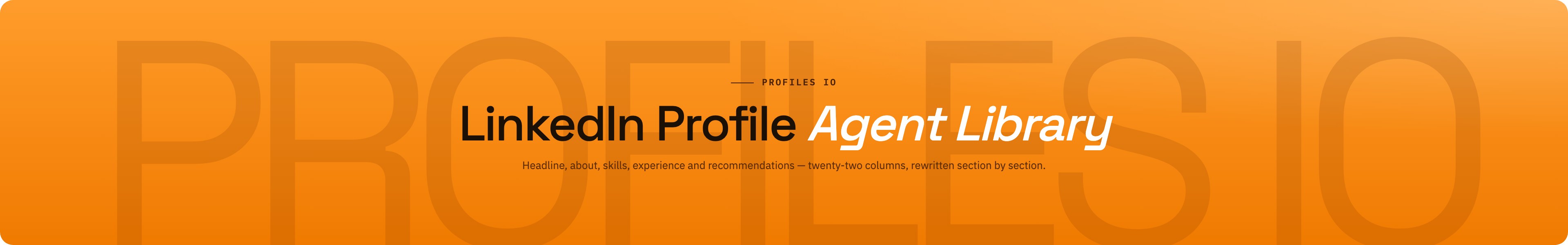 LinkedIn Profile brand / centered
